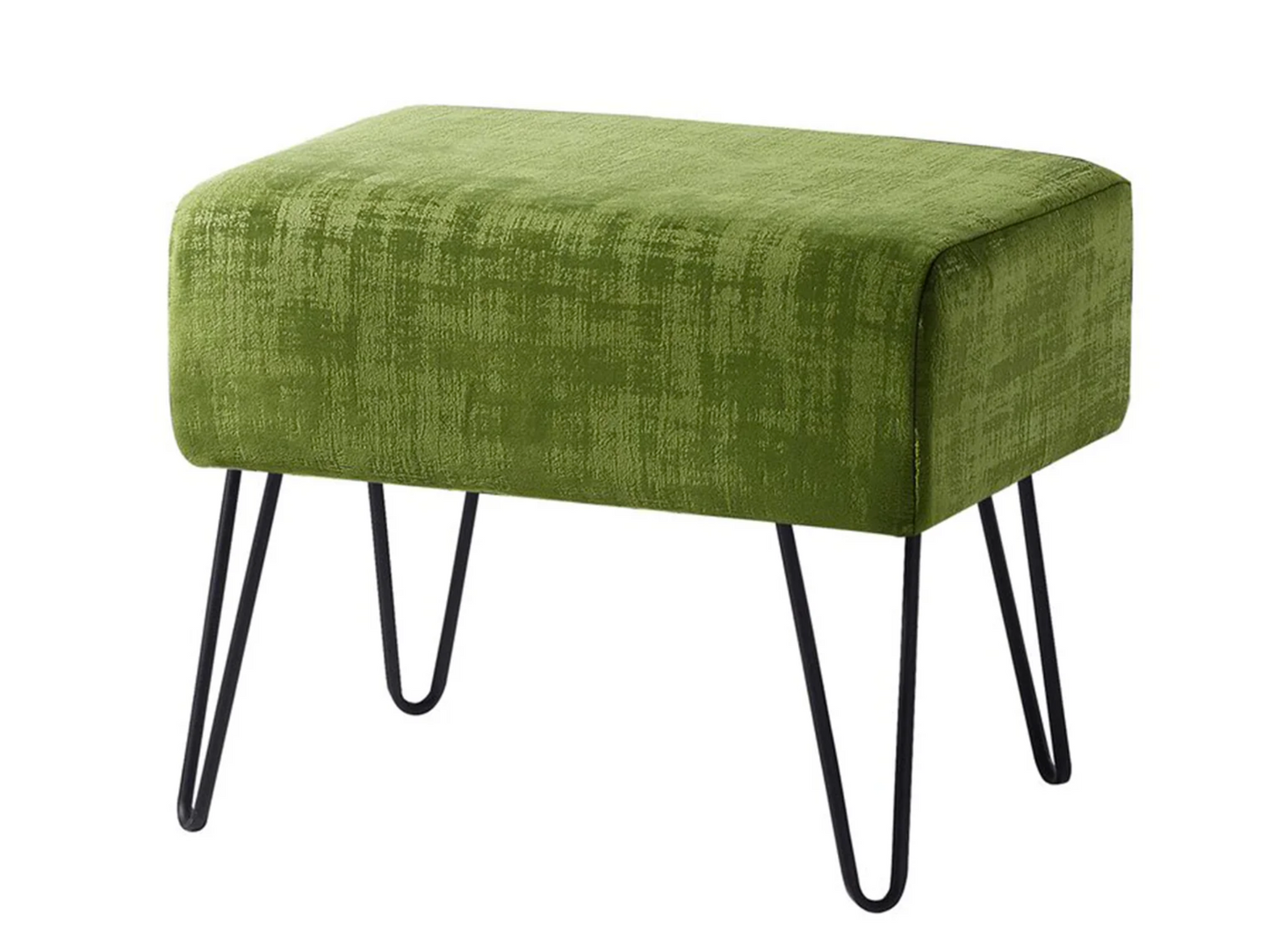 ZOE VELVET OTTOMAN - MOSS GREEN