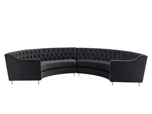 BUCKHEAD CURVED SOFA - BLACK