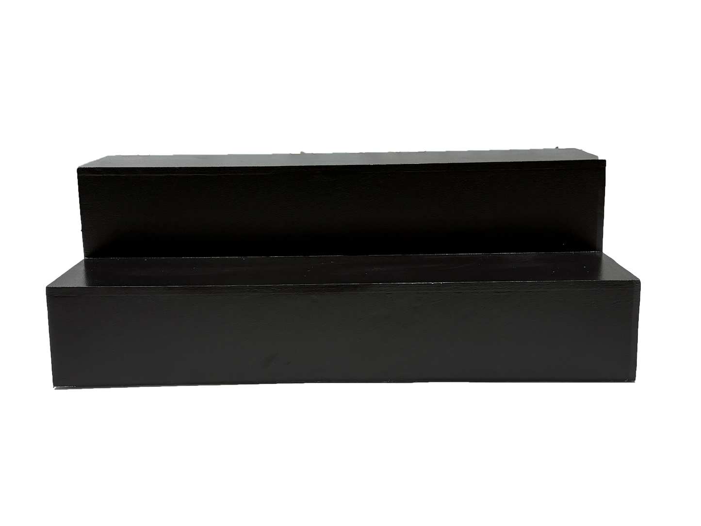Wooden 2-Step Stairway | BLACK - H 22.5” / W 4’ LLL's Black Wooden 2-Step Stairway is the perfect way to add a professional, natural touch to any space. Handcrafted with the highest quality solid wood, this durable stairway is ideal for long-term use. Wit