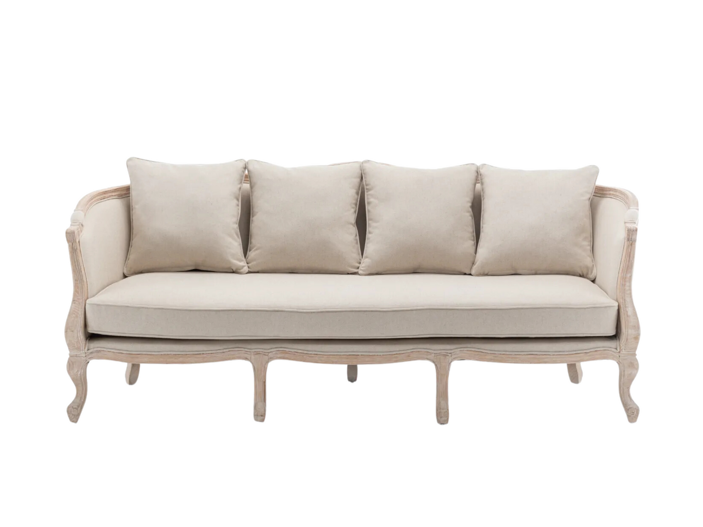 FITZGERALD SOFA - IVORY W/ NATURAL WOOD