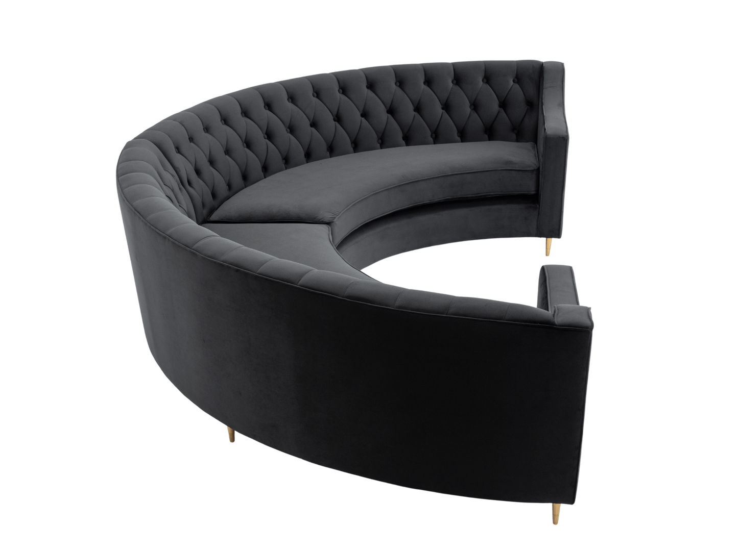 BUCKHEAD CURVED SOFA - BLACK