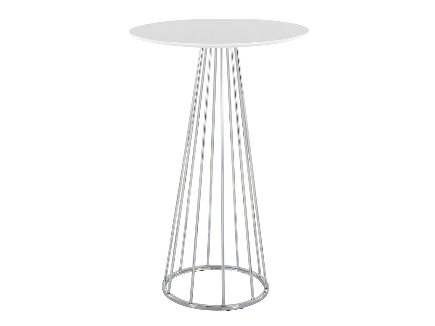 BISTRO HIGHBOY - WHITE W/ CHROME BASE