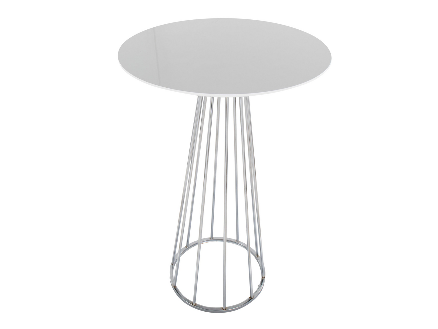 BISTRO HIGHBOY - WHITE W/ CHROME BASE