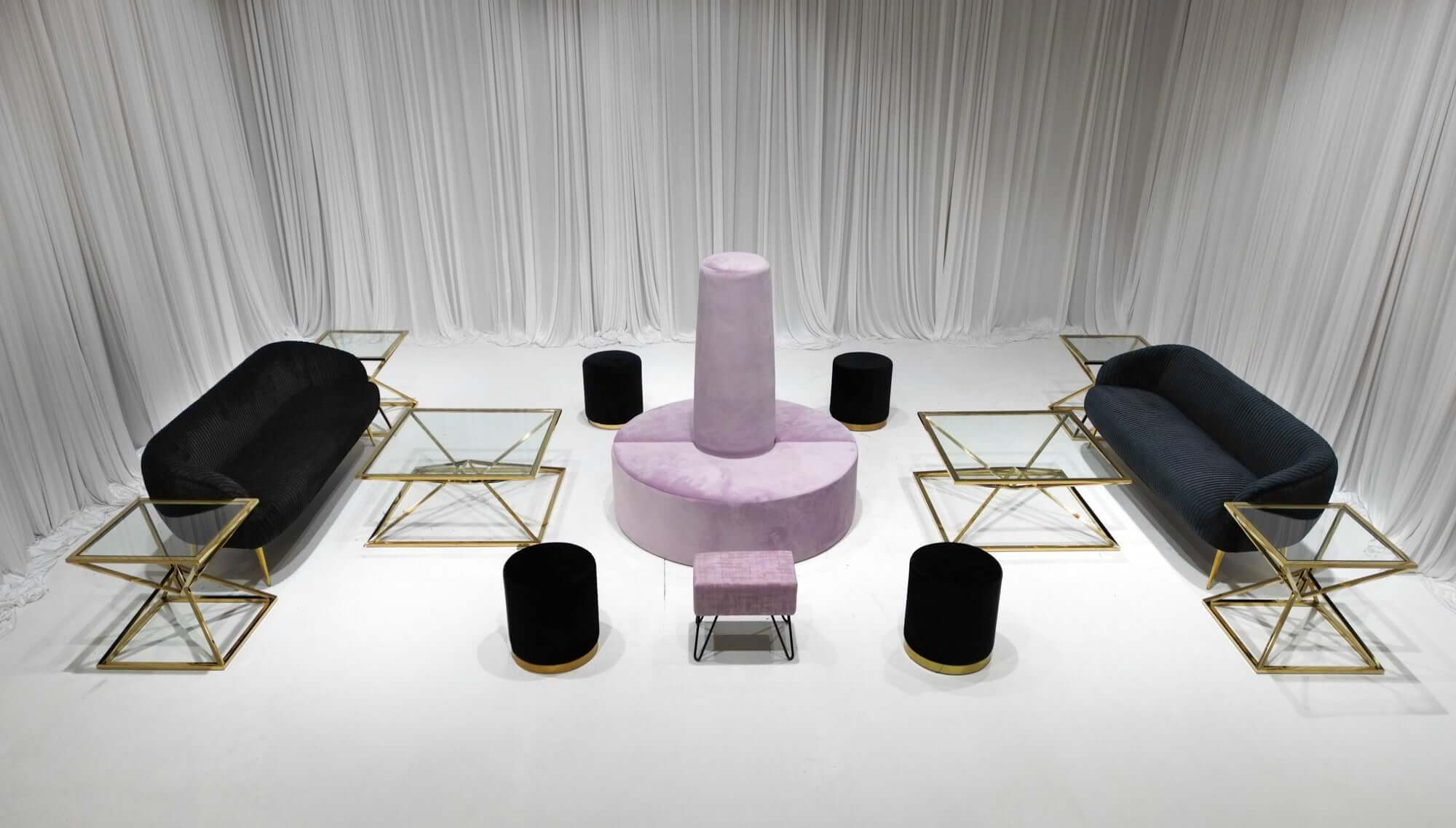 Rent the EMORY SOFA GROUPING 3 - BLACK for Events in Metro ...