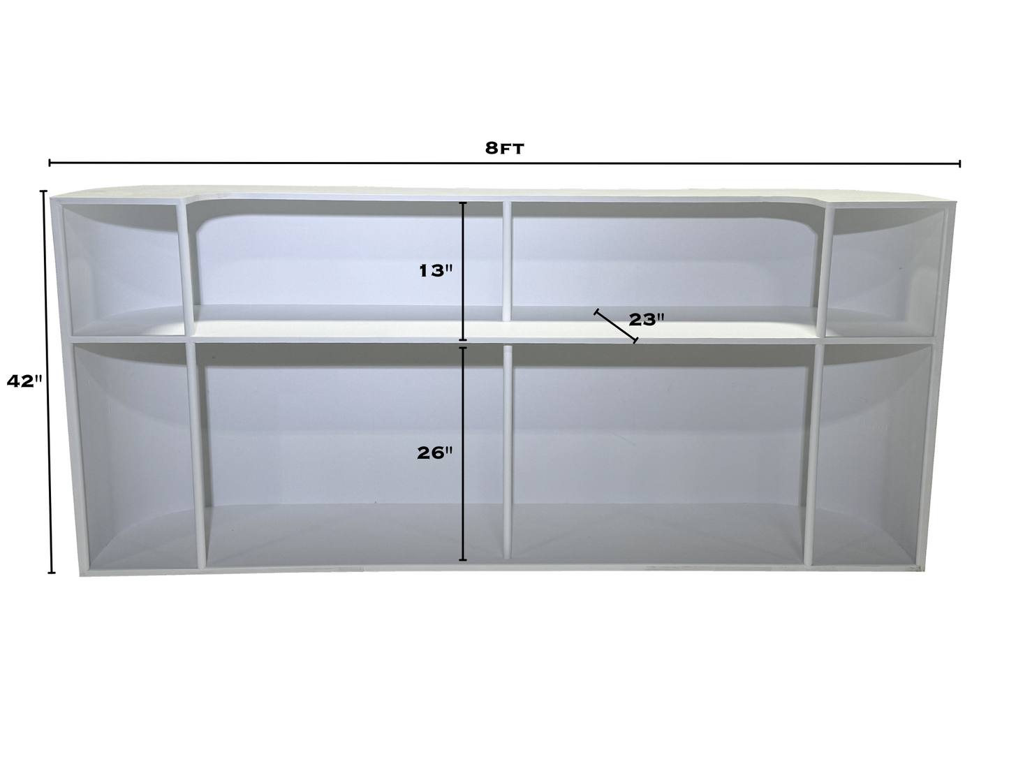 FAIRMONT FLUTED 8FT BAR - WHITE