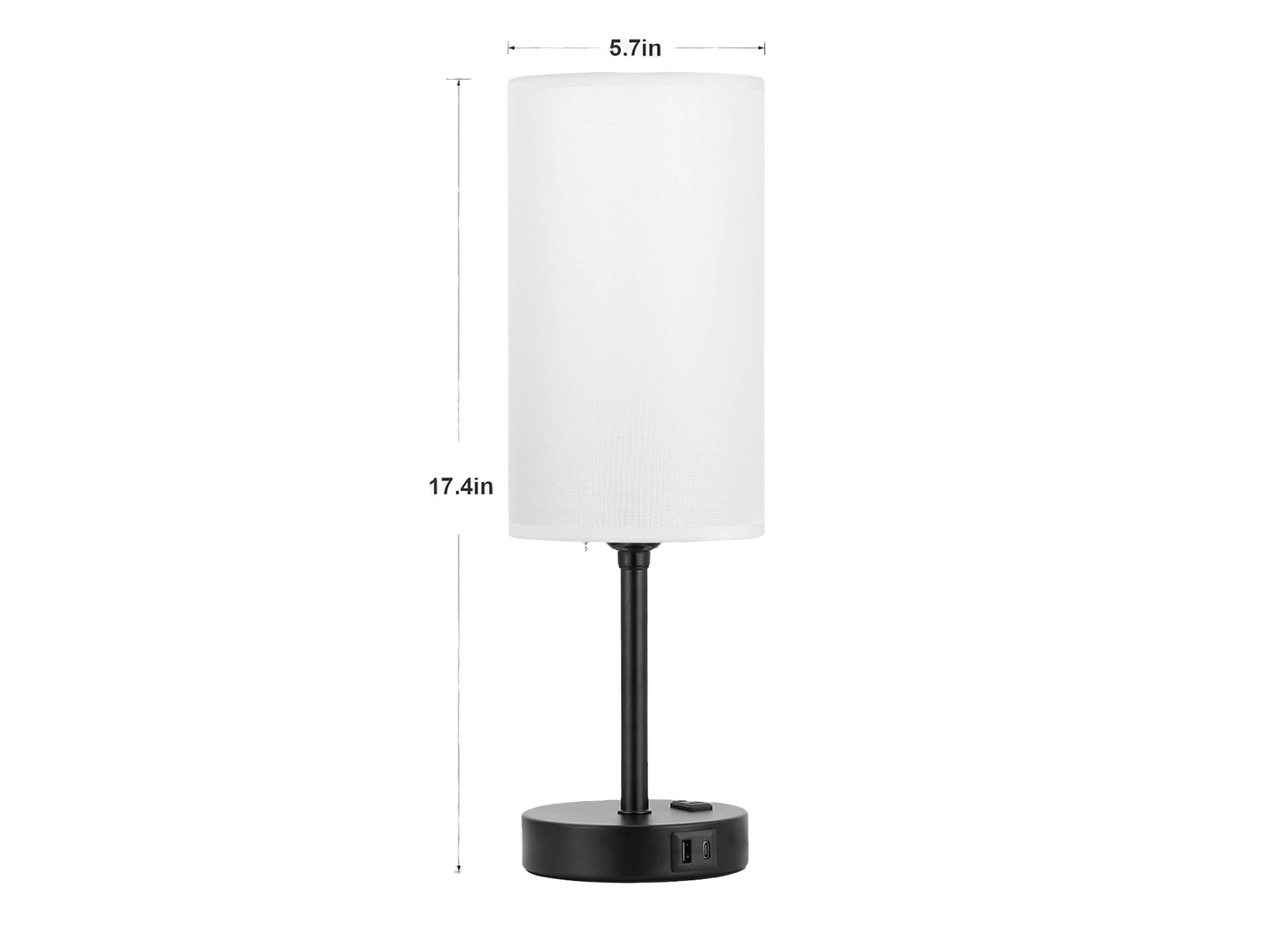 FAIRMONT TABLE LAMP - H 17" / W 5" Illuminate your space with LLL's FAIRMONT TABLE LAMP. Featuring a fluted white shade, this elegant lamp adds a touch of class to any space. Convenient USB-C and USB-A ports and an A/C outlet make charging devices a breez