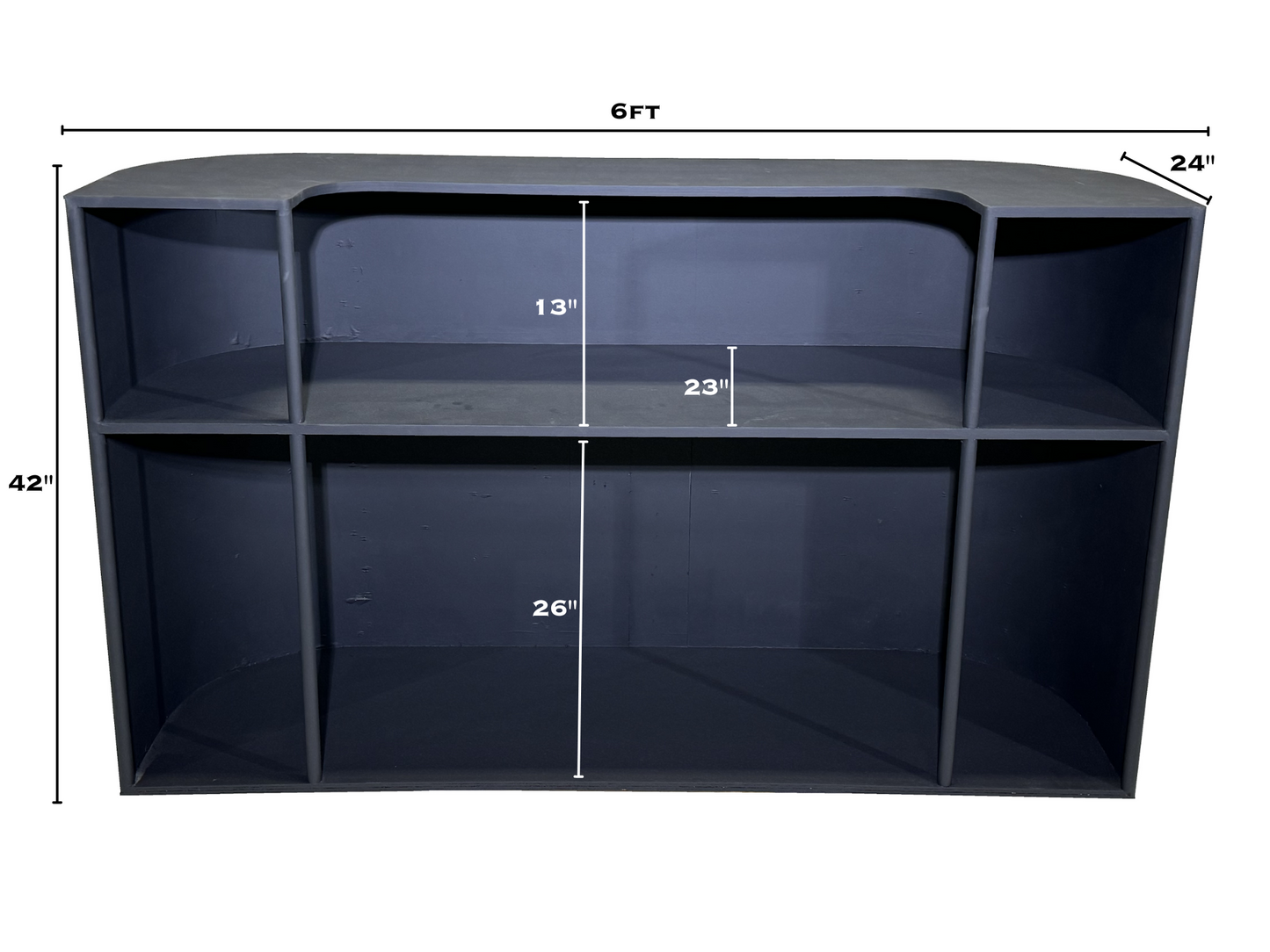 FAIRMONT FLUTED 6FT BAR - BLACK