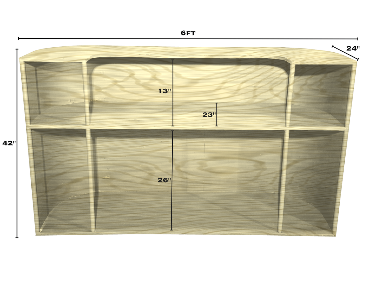 FAIRMONT FLUTED 6FT BAR - NATURAL