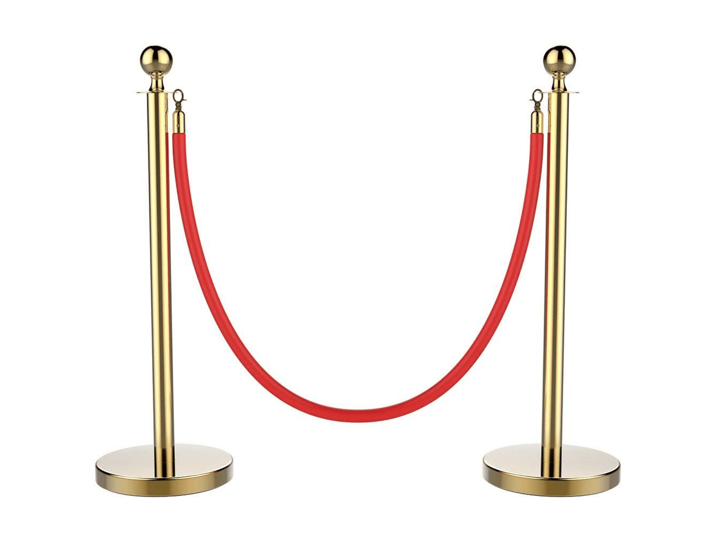 GOLD STANCHION - H 38" LLL's gold stanchions and velvet rope add and element of exclusivity to any event. Use these pieces to guide guests to specific areas or to block off a portion of a the venue. Combine these velvet ropes and stanchions with a red car