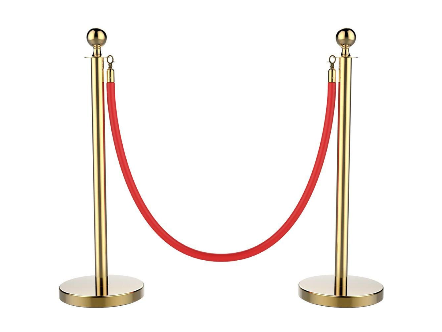 VELVET ROPE w/ GOLD CLASP - RED | 5FT