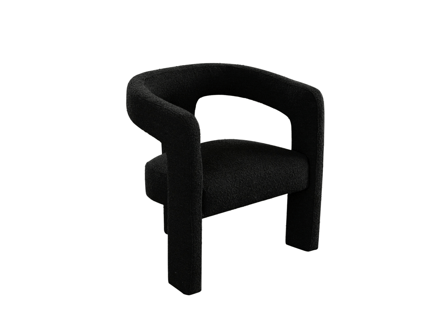 HAMPTON CHAIR - BLACK - H 30" / W 27" / D 24" The Hampton Chair features minimalistic design elements and a simple footprint. Artfully designed this upholstered chair is designed for comfort. The chair is covered from top to bottom with a contemporary bla