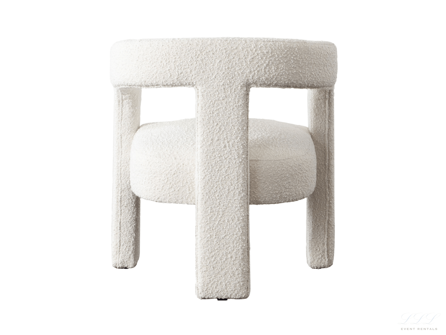 HAMPTON CHAIR - WHITE - H 30" / W 27" / D 24" The Hampton Chair features minimalistic design elements and a simple footprint. Artfully designed this upholstered chair is designed for comfort. The chair is covered from top to bottom with a contemporary ivo