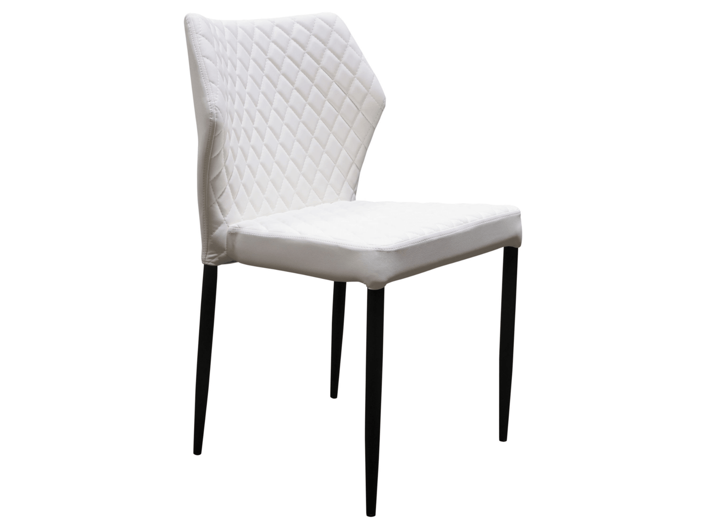 KELLY CHAIR - WHITE - H 33" / W 16" / D 18" The Kelly chair in white offers a tufted leatherette finish that is both stylish and practical. Perfect for dining or conferences. Made with versatile functionality in mind, this chair will elevate any space.