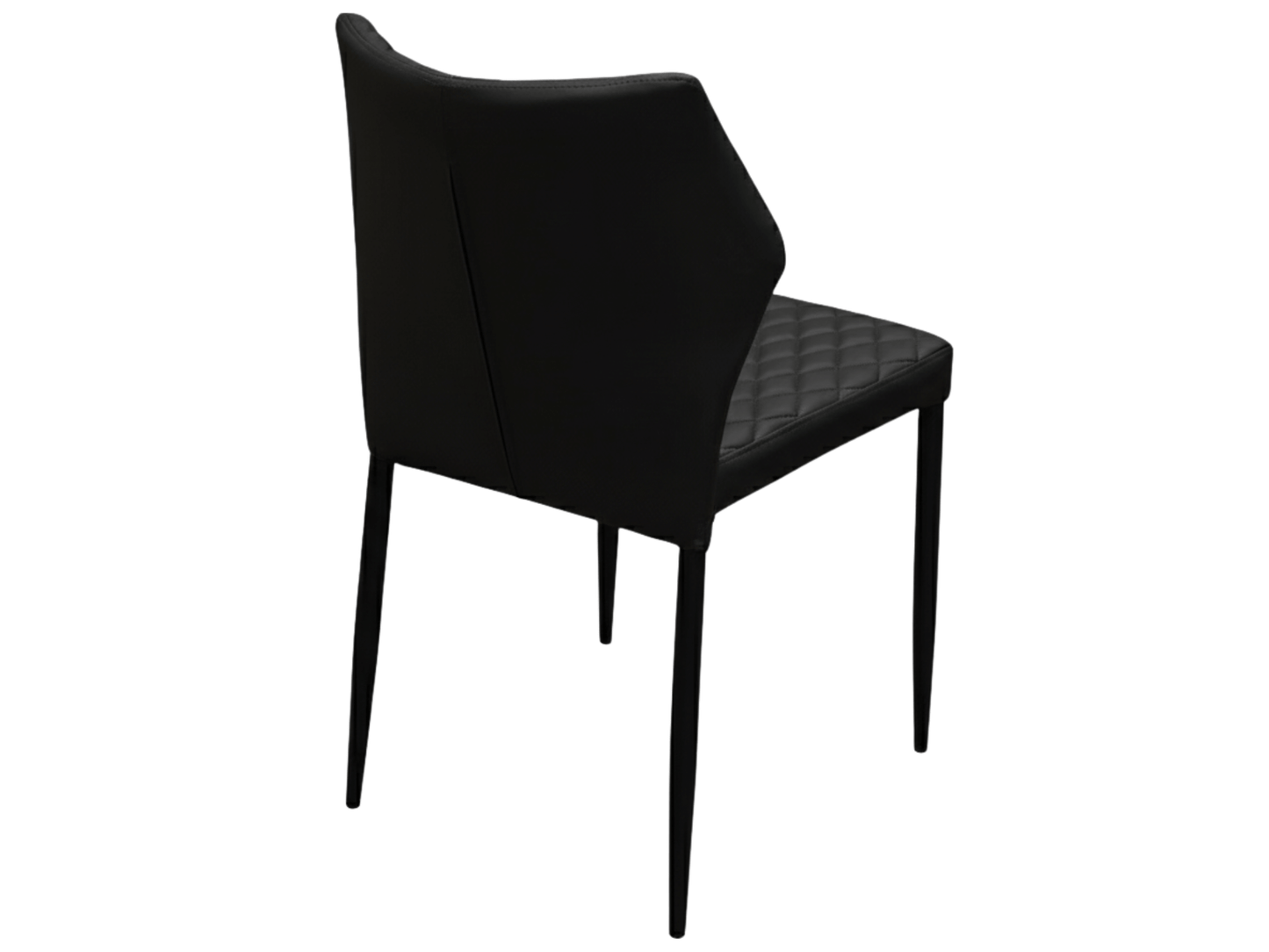 KELLY CHAIR - BLACK - H 33" / W 16" / D 18" The Kelly chair in black offers a tufted leatherette finish that is both stylish and practical. Perfect for dining or conferences. Made with versatile functionality in mind, this chair will elevate any space.