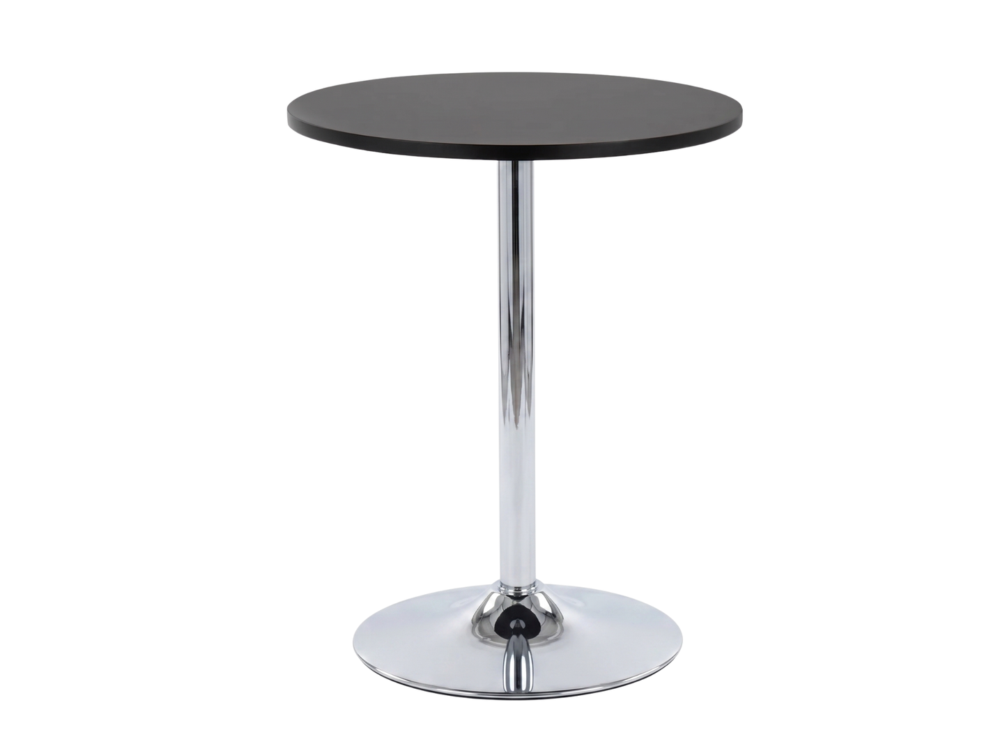 PUB COCKTAIL LOWBOY TABLE - BLACK w/ CHROME BASE