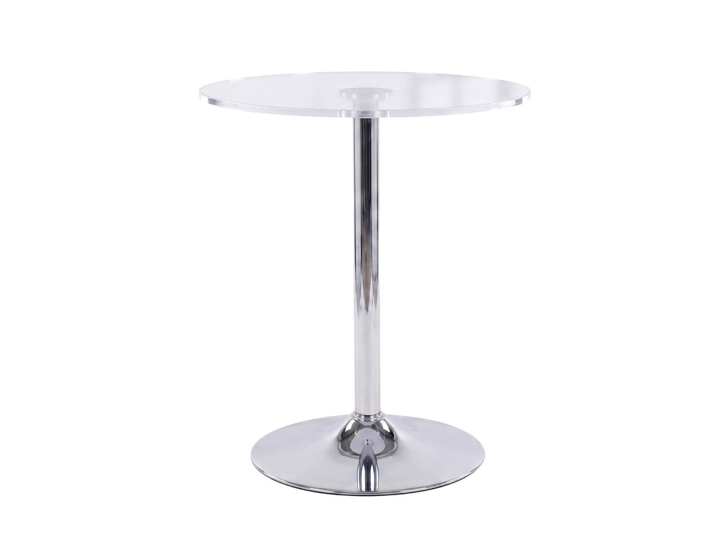 PUB COCKTAIL LOWBOY TABLE - CRYSTAL ICE w/ CHROME BASE
