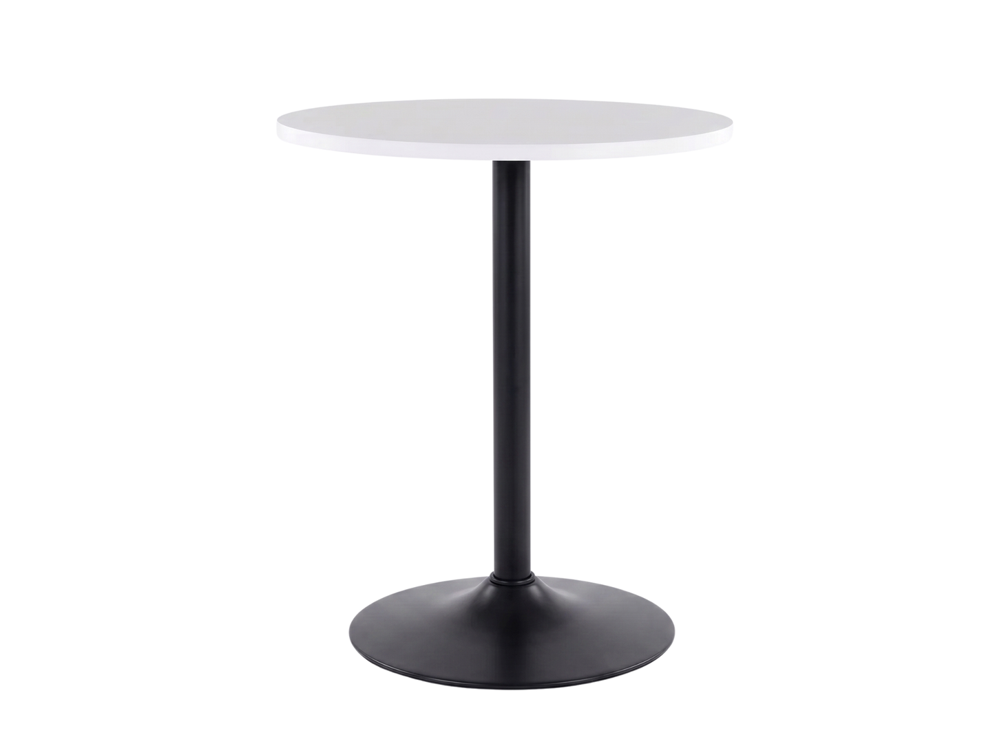 PUB COCKTAIL LOWBOY TABLE - WHITE w/ BLACK BASE