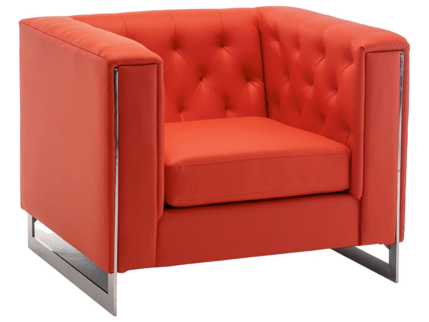 METRO CHROME ARMCHAIR - RED