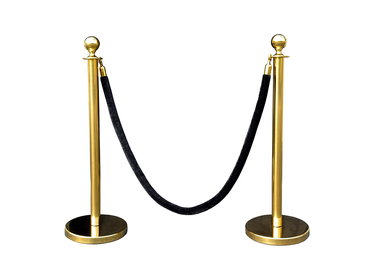VELVET ROPE w/ GOLD CLASP - BLACK | 5FT