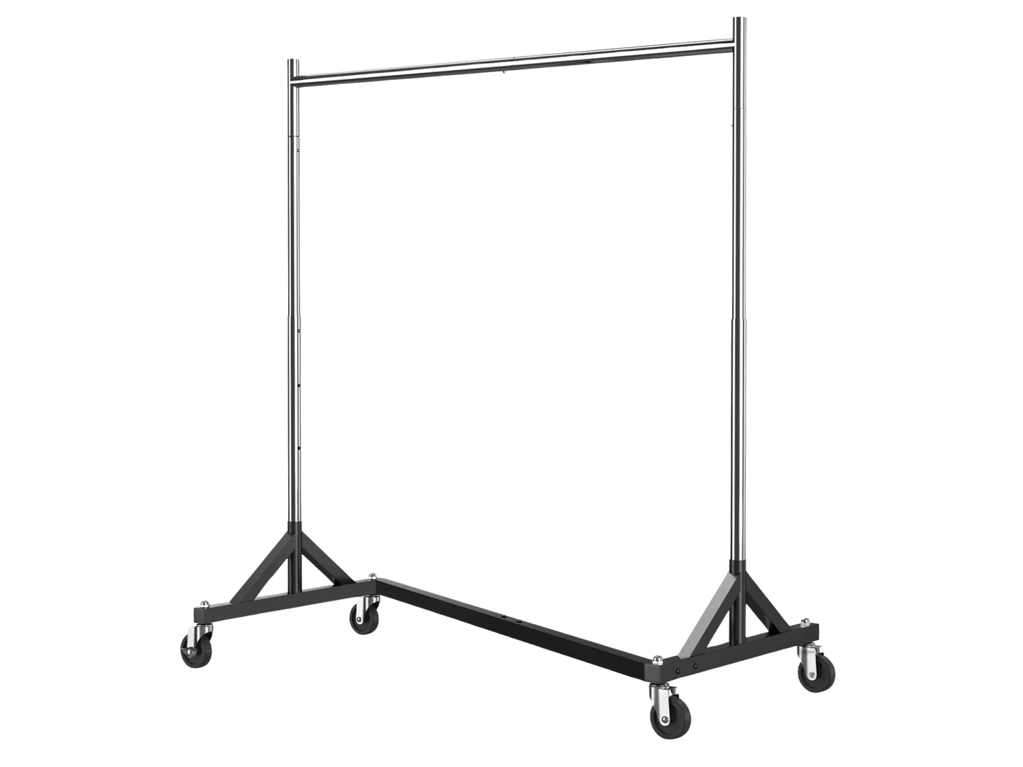 GARMENT Z RACK - Organize your event with ease. This sleek and sturdy black garment rack is perfect for coat checks, parties, and fashion shows, making it a versatile addition to any event planning arsenal. Keep your guests' items organized and easily acc