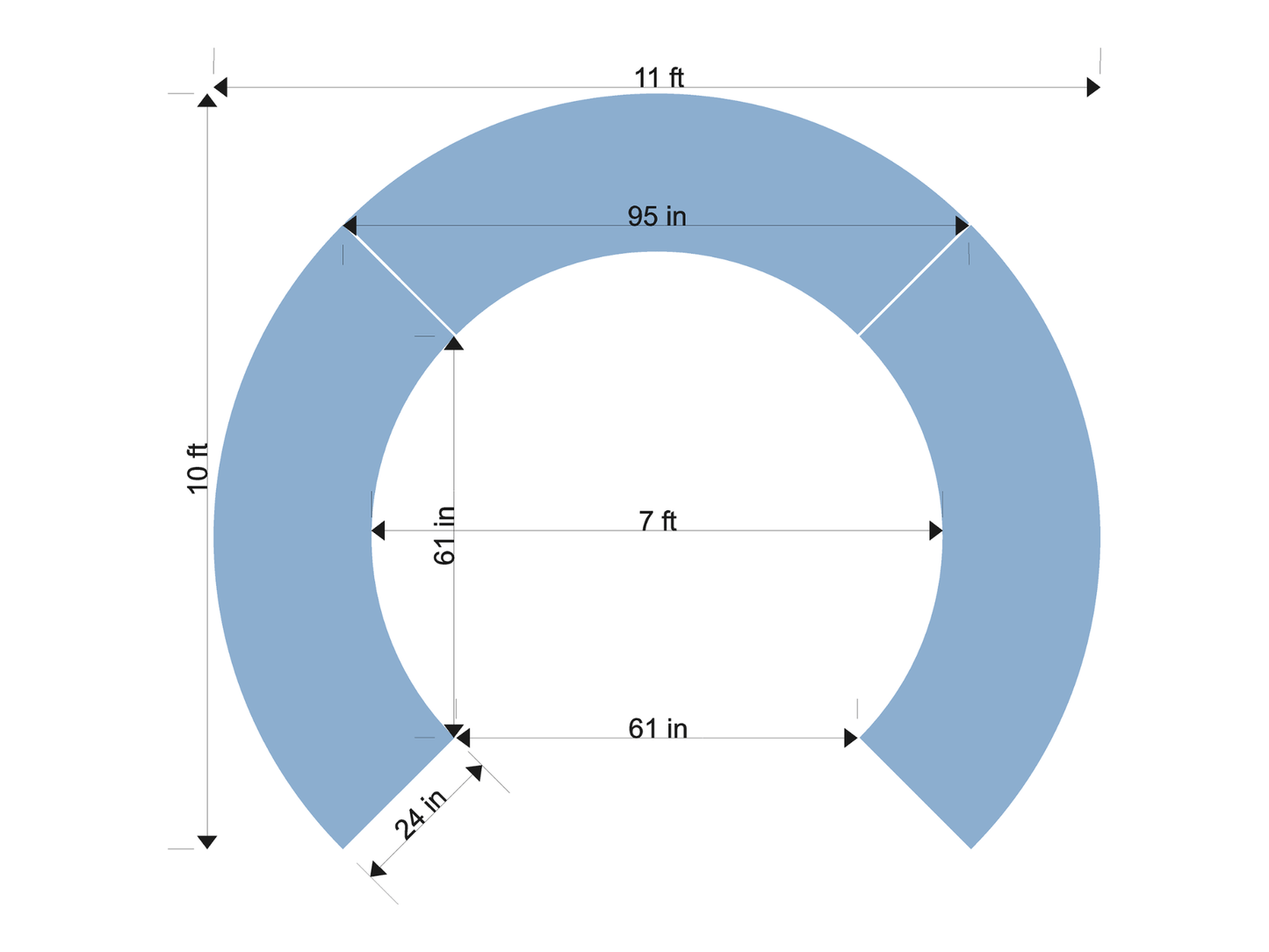 SKYY LOOP CIRCULAR BAR - GOLD - 4 Piece: H 43.5" / W 132" / D 132" / H (Shelf) 18.5"3 Piece: H 43.5" / W 132" / D 120" / H (Shelf) 18.5" Set the perfect mood and ambiance with the LLL SKYY Loop Circular Bar in Gold. This fully customizable and brandable m