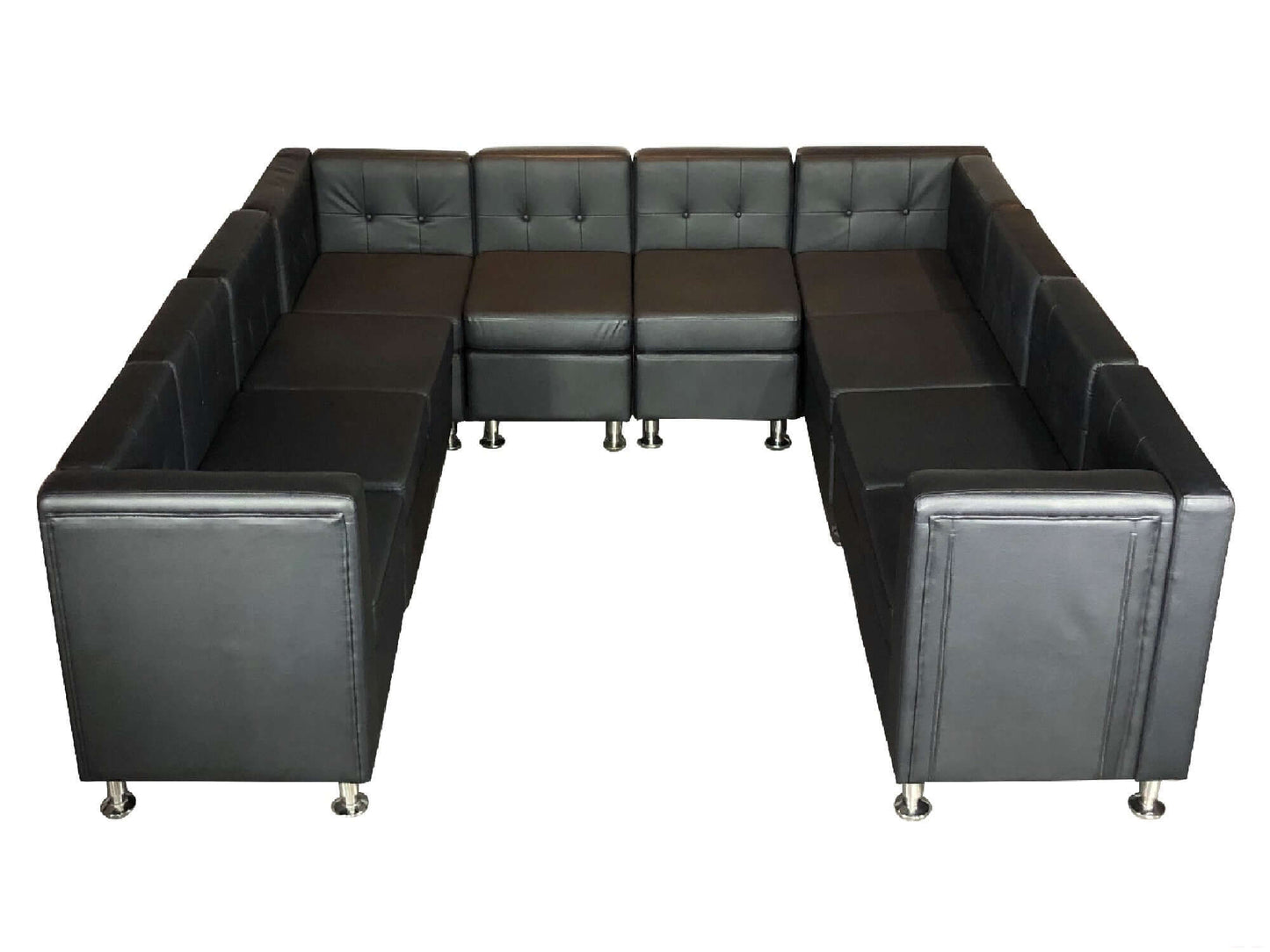 CLUB 10PC "U" SHAPED SECTIONAL - BLACK