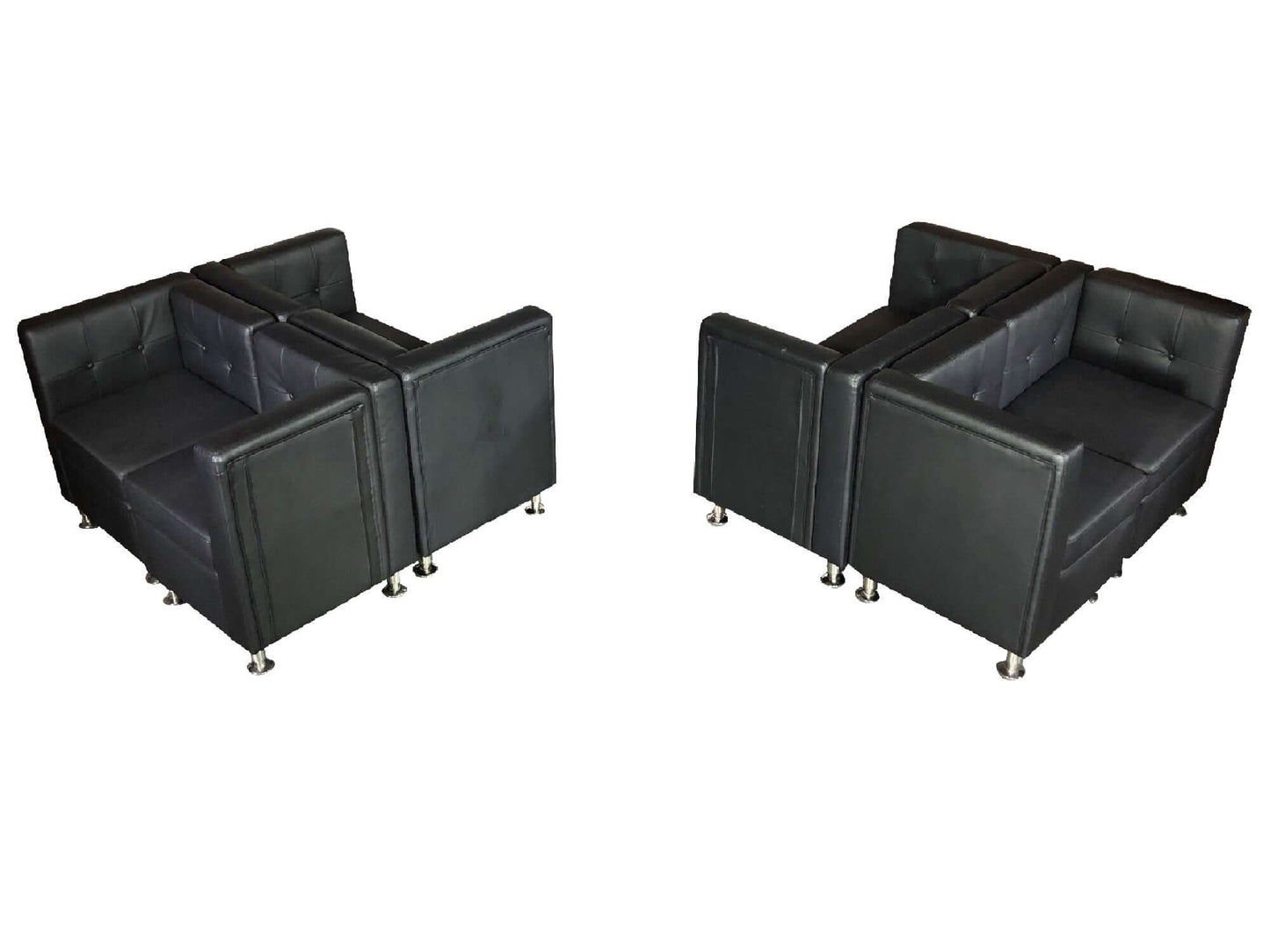 CLUB 4PC "H" SHAPED SECTIONAL DOUBLE - BLACK