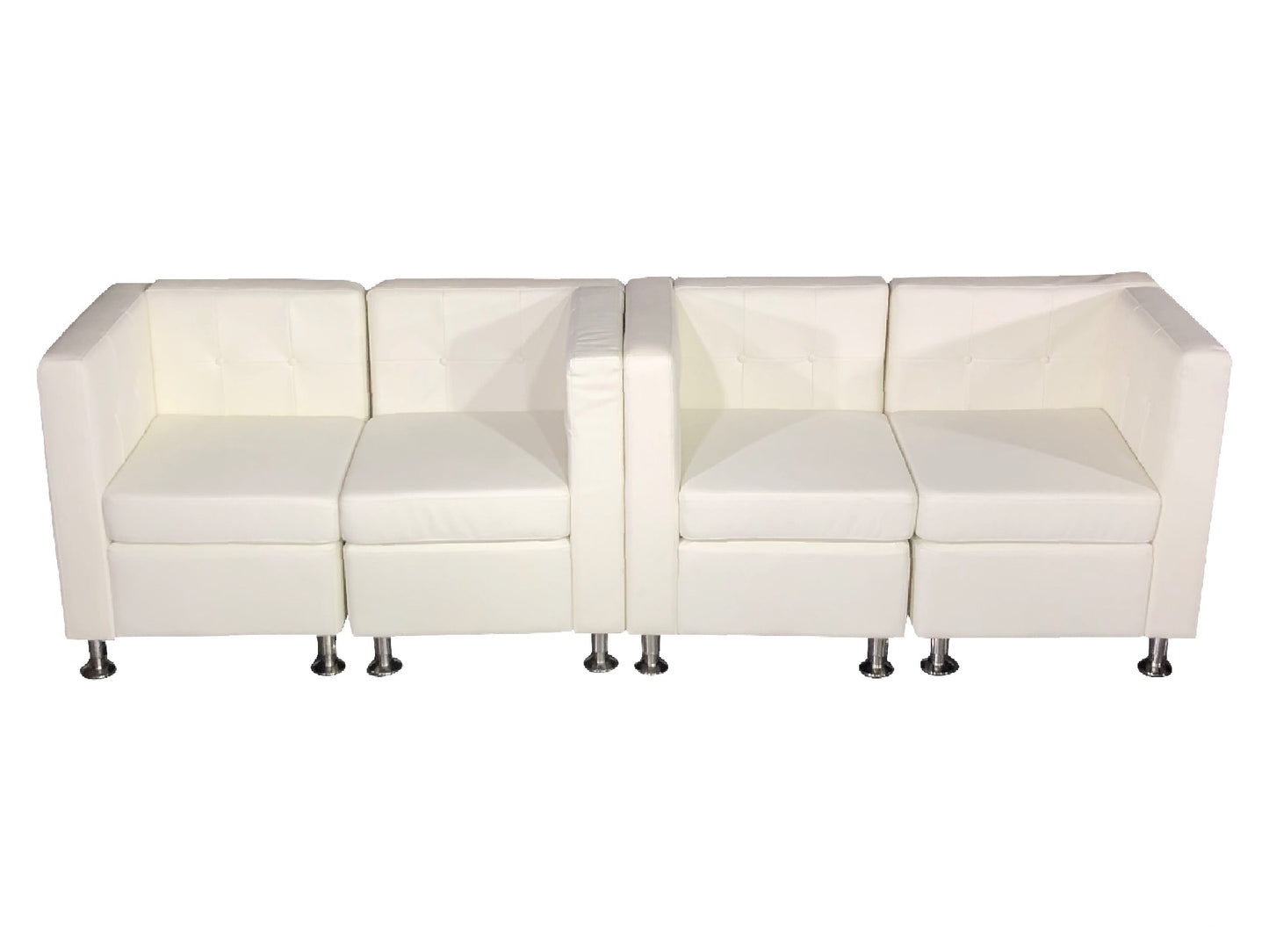 CLUB 4PC MIDDLE ARM SOFA - WHITE