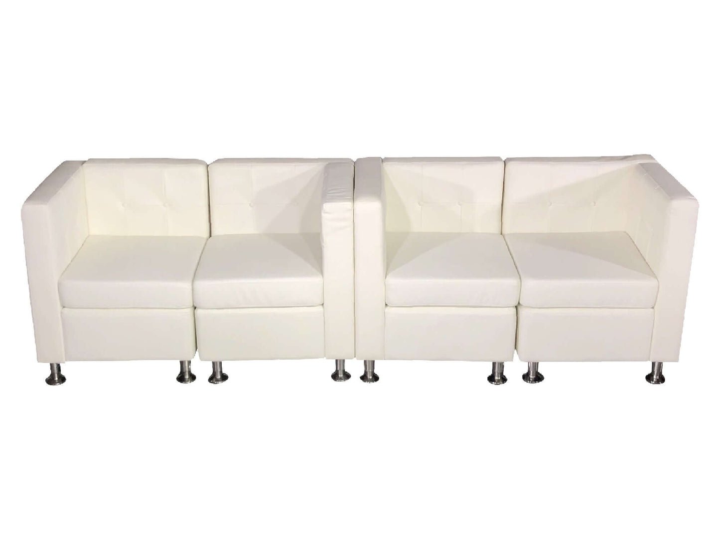 CLUB 4PC MIDDLE ARM SOFA - WHITE