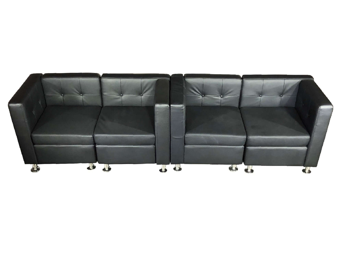 CLUB 4PC MIDDLE ARM SOFA - BLACK
