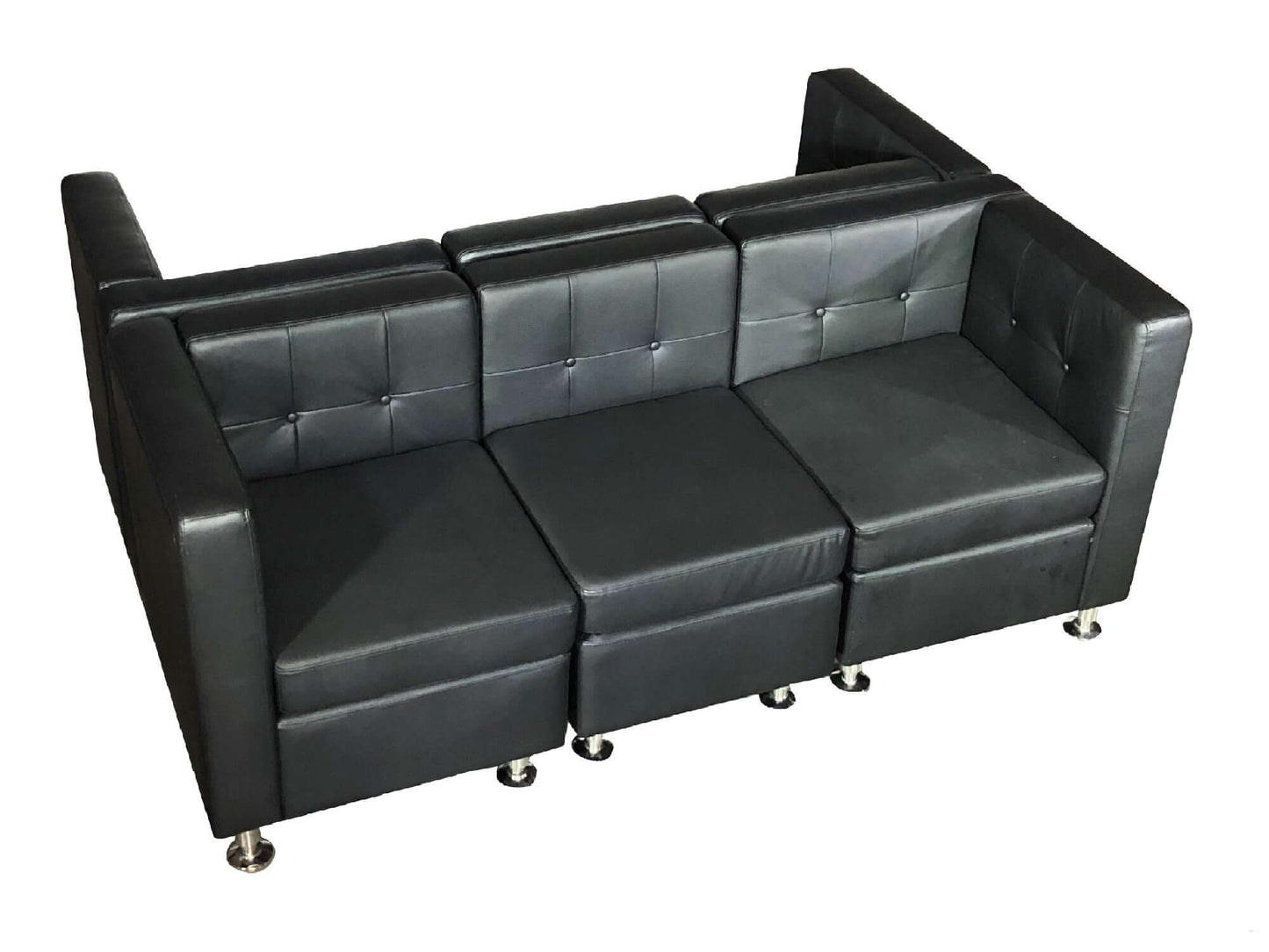 CLUB 6PC "H" SHAPED SECTIONAL - BLACK - H 31" / W 72" / D 51" LLL's Club 6pc "H" Shaped Sectional in Black is a dual side sofa arrangement that is ideal for social events in open spaces. This seating is ideal for providing uniform comfortable sections wit