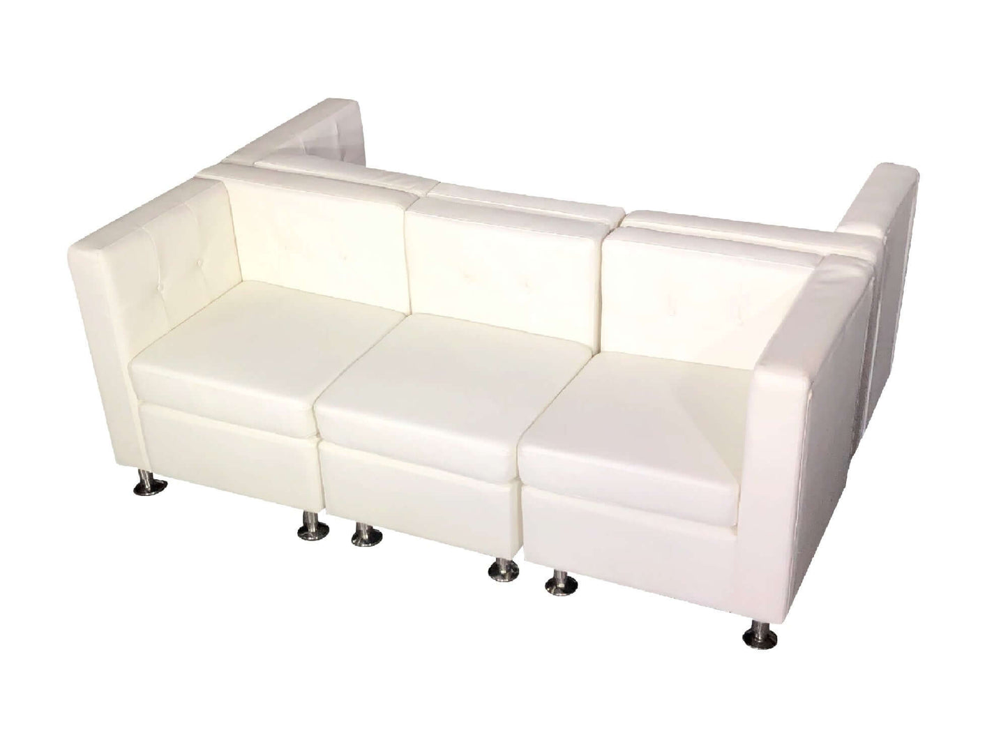 CLUB 6PC "H" SHAPED SECTIONAL - WHITE - H 31" / W 72" / D 51" LLL's Club 6pc "H" Shaped Sectional in White is a dual side sofa arrangement that is ideal for social events in open spaces. This seating is ideal for providing uniform comfortable sections wit