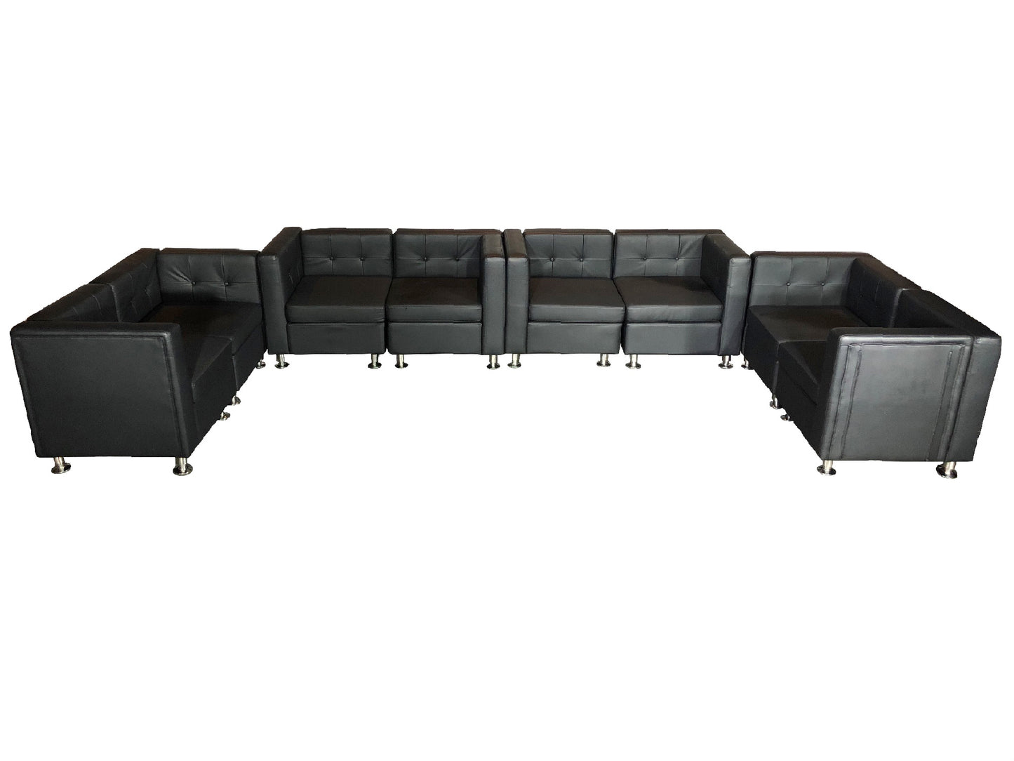 CLUB 8PC "U" SHAPED SECTIONAL - BLACK