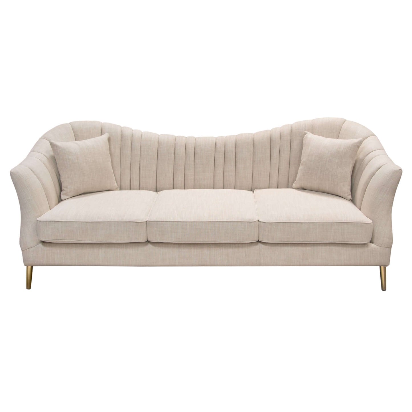 SINCLAIR SOFA - SAND - H 35" / W 92" / D 36" LLL's Sinclair Sofa brings comfort and elegance to any room. Crafted with a sand-colored upholstery, it seats 3 and offers lasting support for optimal relaxation. Enjoy style and comfort with the Sinclair.