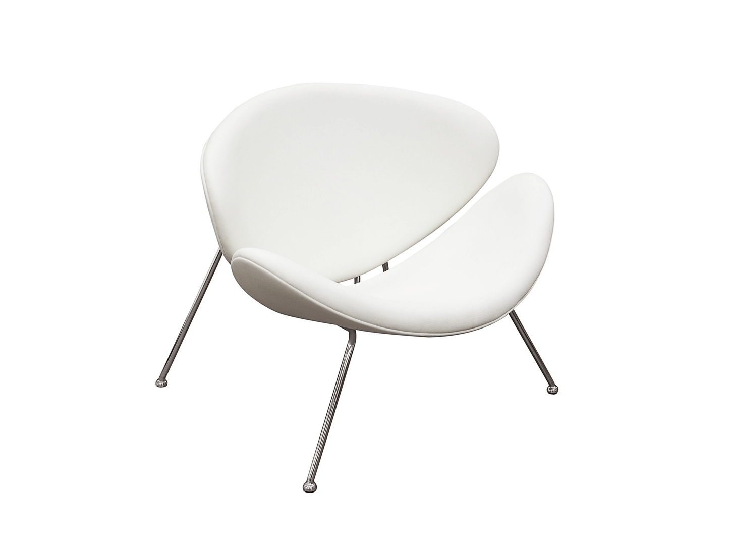 AUSTIN CHAIR - WHITE - H 29" / W 31" / D 33" LLL's Austin Chair in White is a contemporary leather chair with a scoop style seat. This lounge chair has a sleek design with its chrome legs and wide footprint. Turn to LLL's Austin Chair for any panel discus