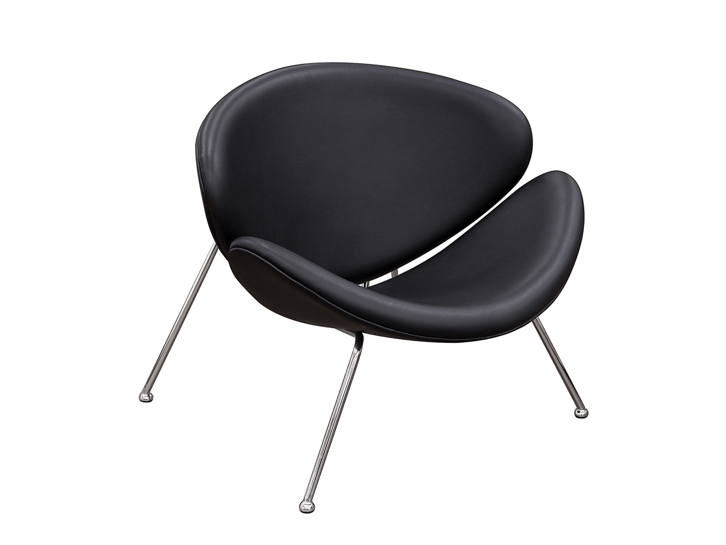 AUSTIN CHAIR - BLACK - H 29" / W 31" / D 33" LLL's Austin Chair in Black is a contemporary leather chair with a scoop style seat. This lounge chair has a sleek design with its chrome legs and wide footprint. Turn to LLL's Austin Chair for any panel discus