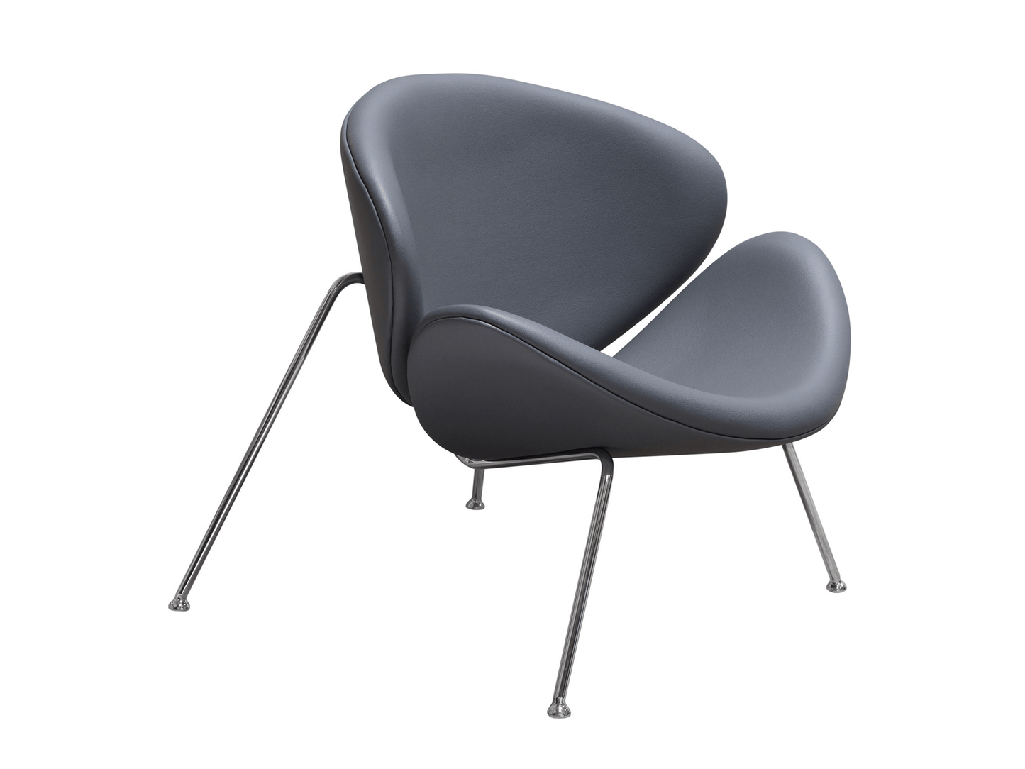 AUSTIN CHAIR - GREY - H 29" / W 31" / D 33" LLL's Austin Chair in Grey is a contemporary leather chair with a scoop style seat. This lounge chair has a sleek design with its chrome legs and wide footprint. Turn to LLL's Austin Chair for any panel discussi