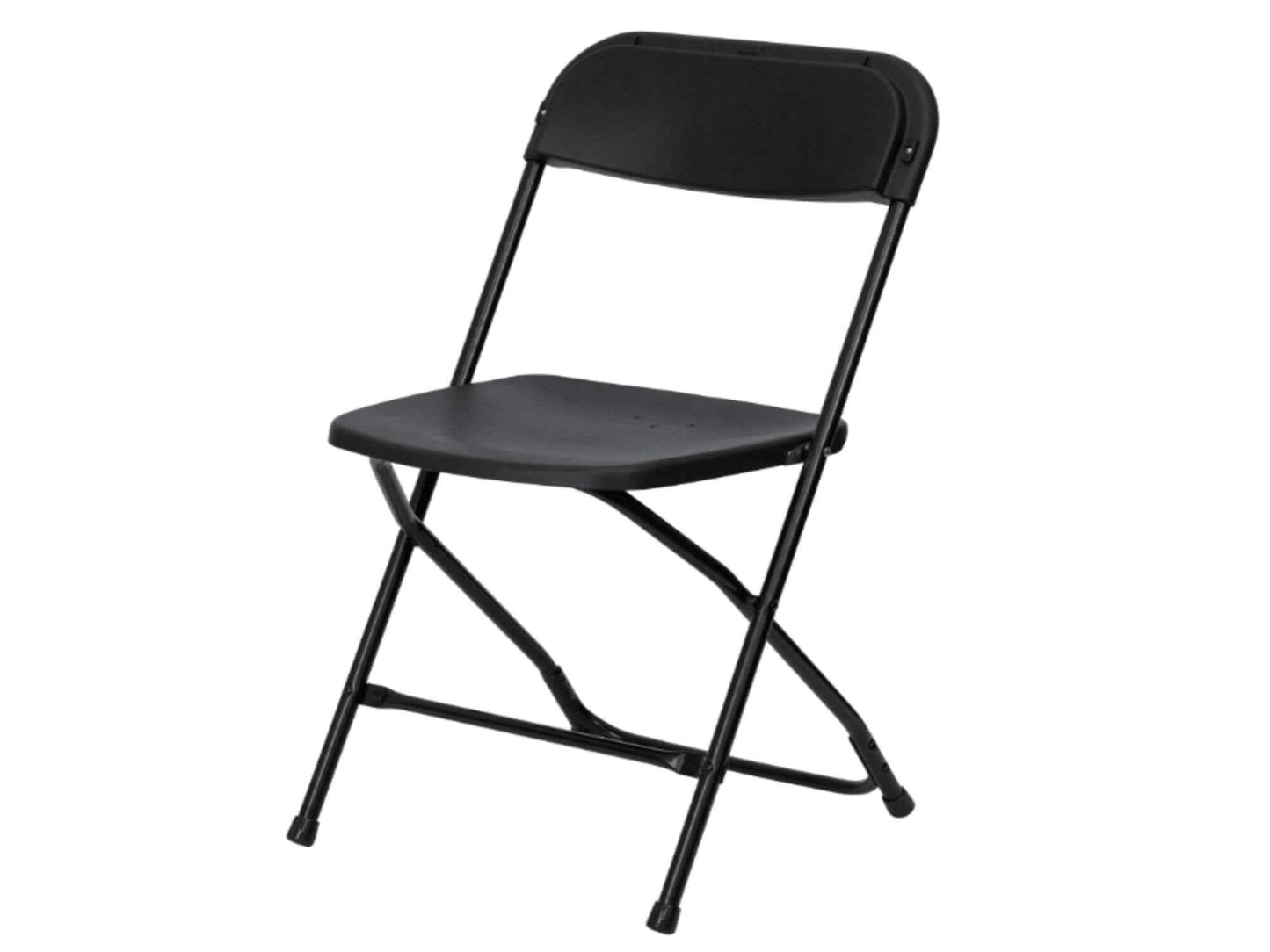 PREMIER PLASTIC FOLDING CHAIR - BLACK - H 31.5" / W 17.5" / D 18" LLL's Premier Plastic Folding Chair in Black is constructed with premium plastic and alloy legs. These are a great seating option for casual events, school events, and trade shows because t