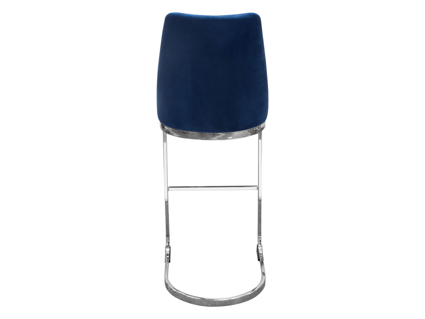 CHANDLER BARSTOOL - NAVY - H 43" / W 17" / 21" The Chandler Barstool is an elegant high back bar height stool. This chic barstool features navy microfiber fabric stitched into a unique chevron pattern. Select the Chandler Barstool to add effortless sophi