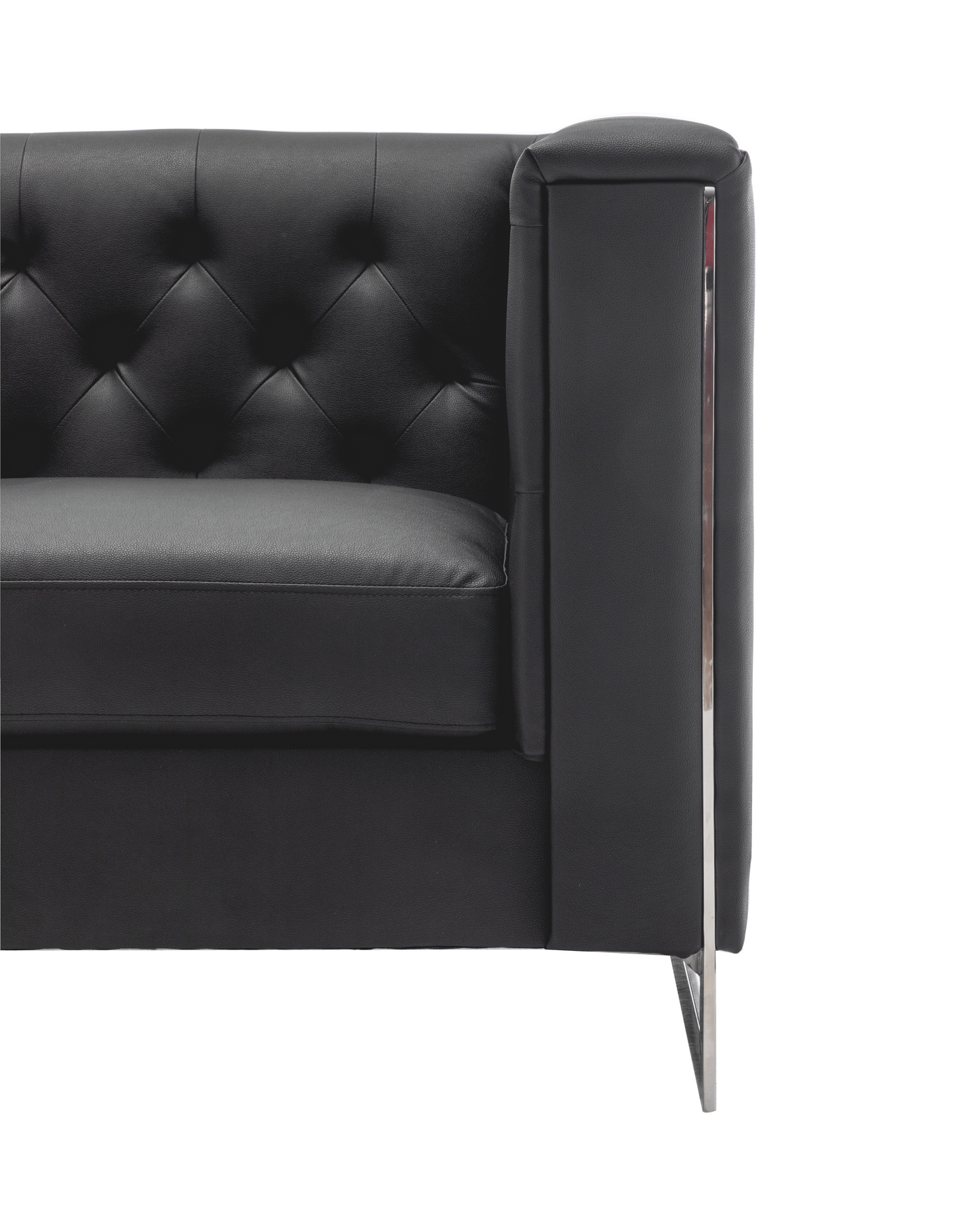 METRO CHROME ARMCHAIR - BLACK