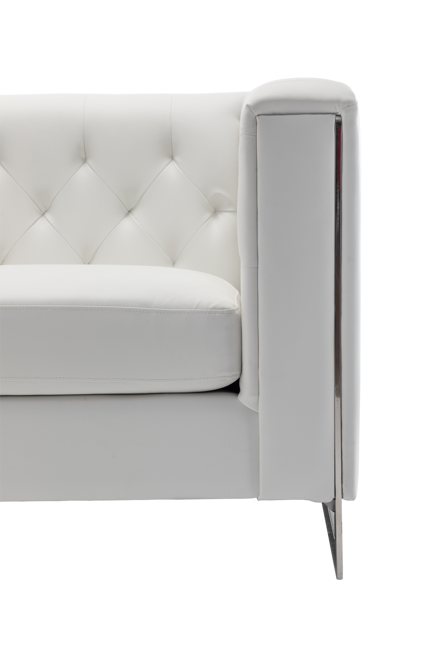 METRO CHROME ARMCHAIR - WHITE