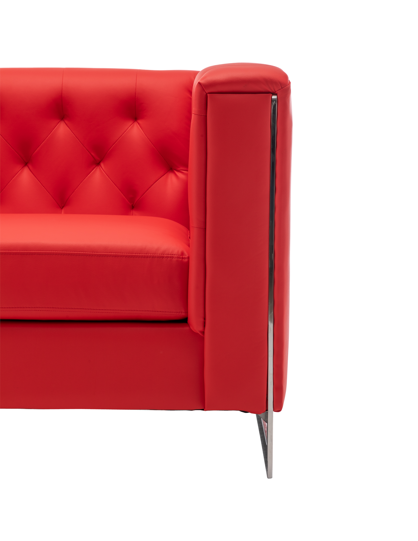 METRO CHROME ARMCHAIR - RED
