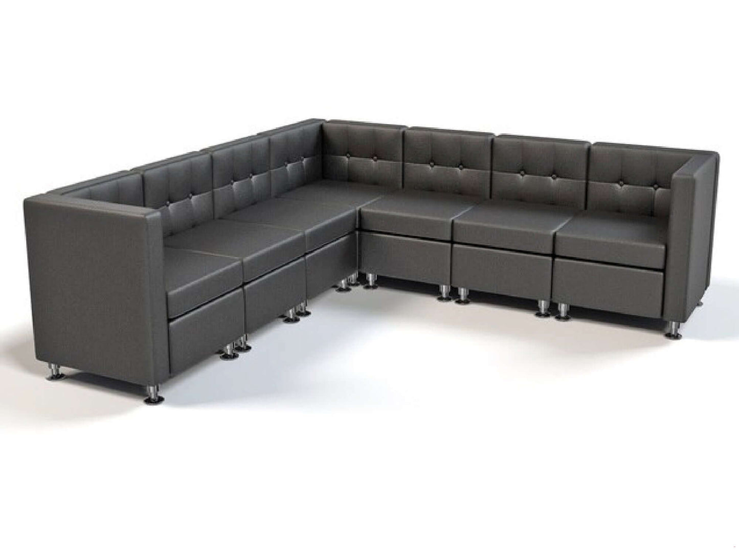 CLUB 7PC "L" SHAPED SECTIONAL - BLACK