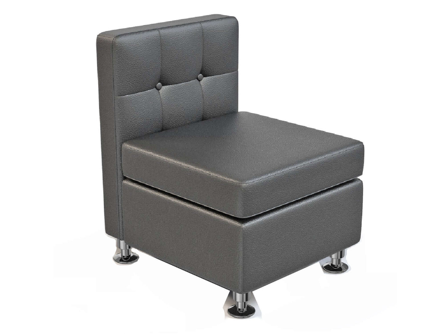 CLUB ARMLESS SOFA SECTION - BLACK - H 30" / W 22" / D 28" / D(seat) 23" The Club armless sofa section is a versatile piece that can be used as stand alone seating or paired with Club corner sections and other Club armless sections. Mix and match to create