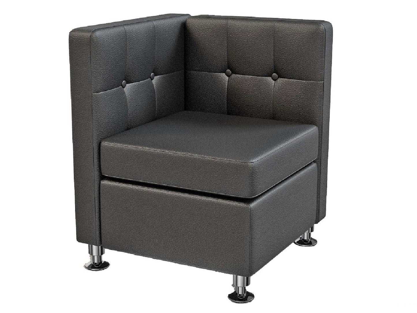 CLUB CORNER SOFA SECTION - BLACK - H 30" / W 28" / D 28" / D(seat) 23" The Club corner sofa section is a versatile piece that can be used as stand alone seating or paired with Club armless sofa sections and other Club corner sections. Mix and match to cre