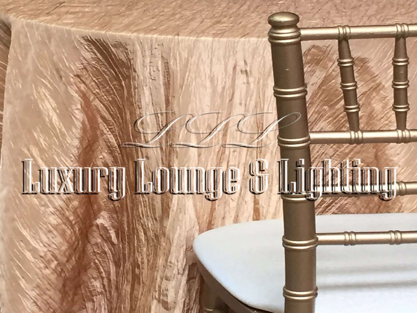 CRINKLE TAFFETA LINEN - GOLD - 132" Diameter LLL's Crinkle Taffeta Linen in Gold is a round crinkle taffeta linen designed to add a touch of warm metallic gold to your event decor.