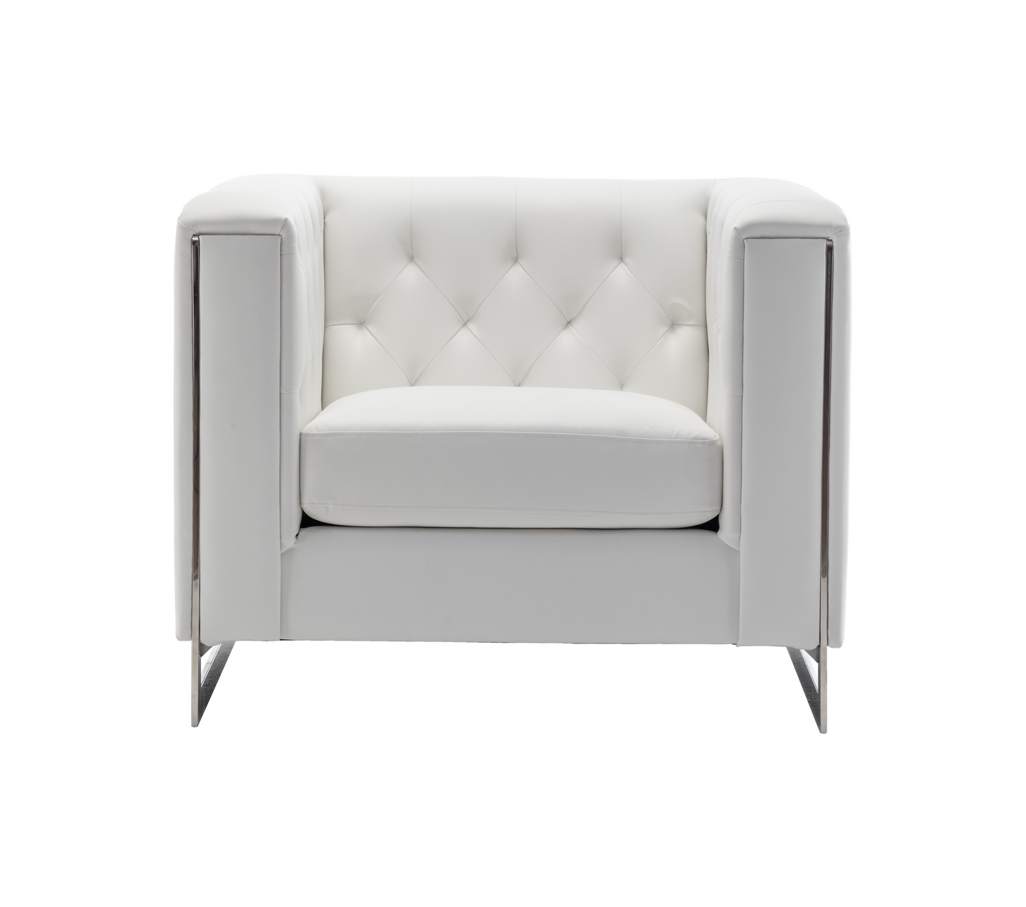 METRO CHROME ARMCHAIR - WHITE