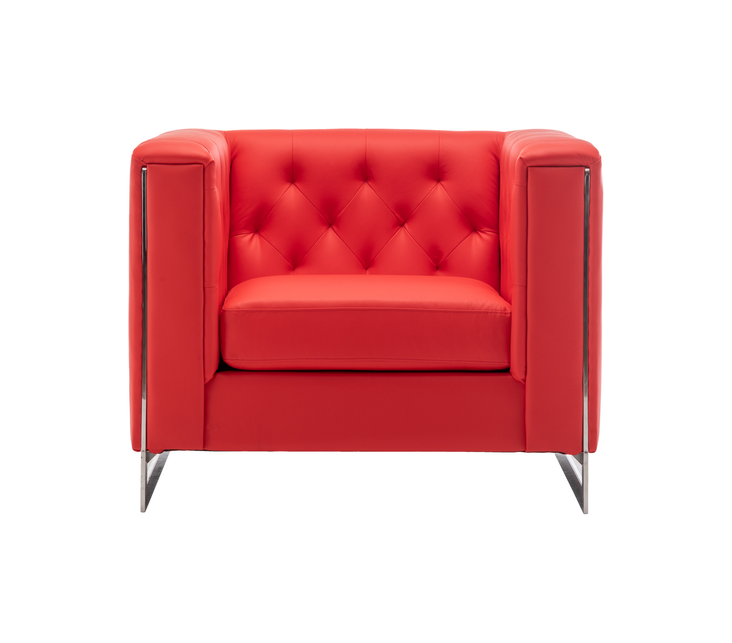 METRO CHROME ARMCHAIR - RED