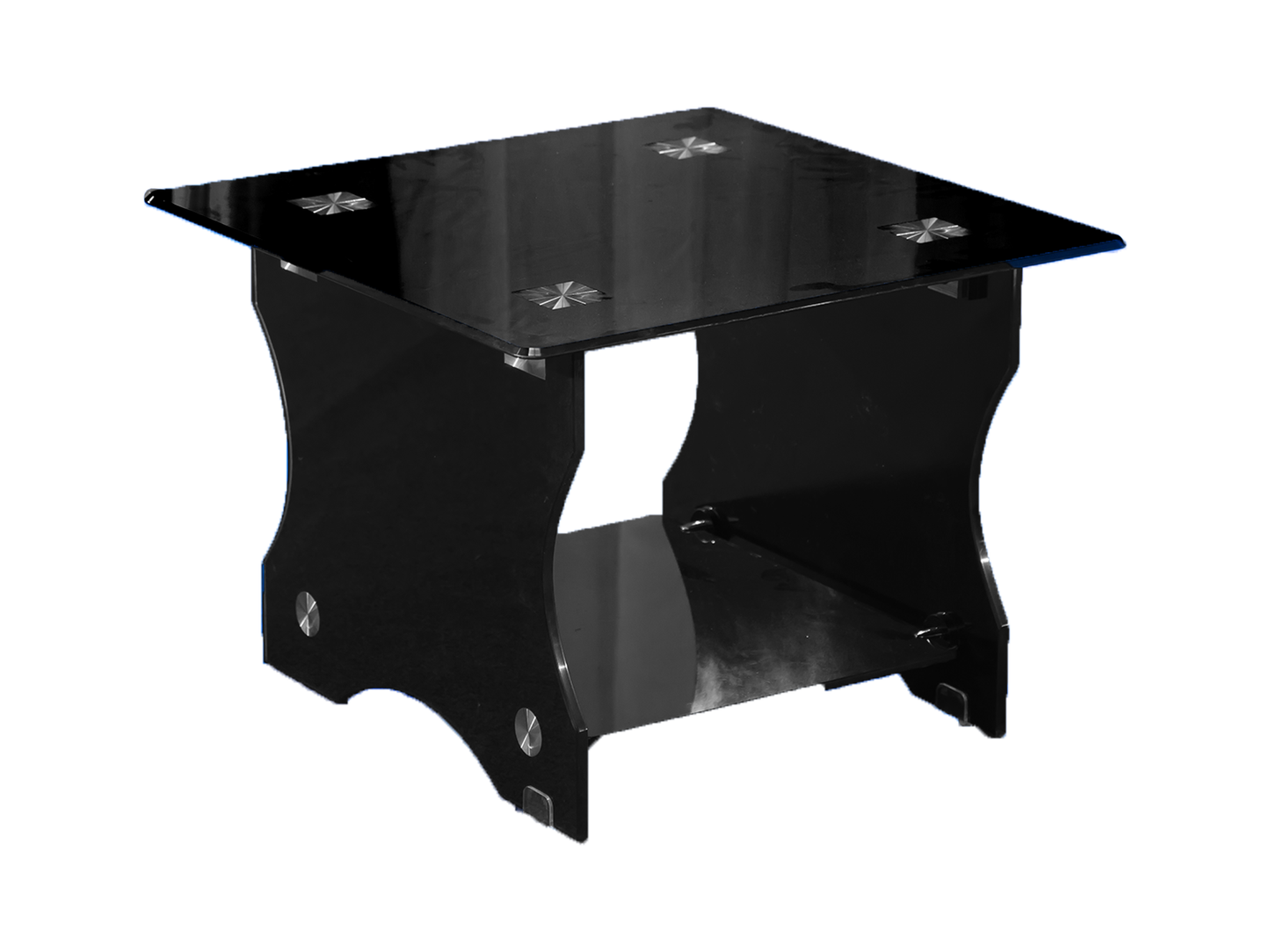 FROSTED GLASS ACCENT TABLE - BLACK