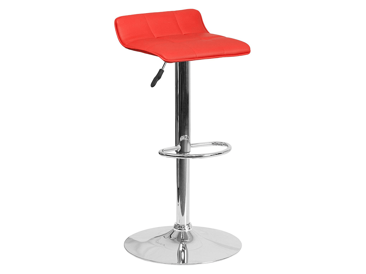 LENOX MODERN BARSTOOL - RED - H 35.2 " / W 15" / D 15" The Lenox Modern barstool is a red leather contemporary barstool with chrome base. This unique stool has a red leather seat that will add a splash of color to your event. This seat is a stylish stando